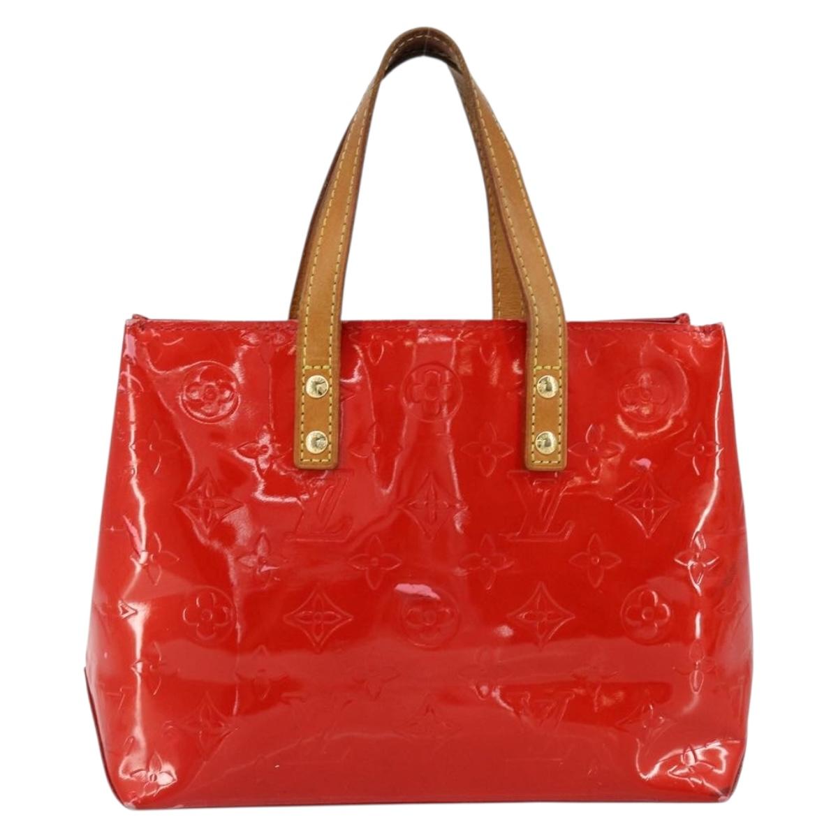 LOUIS VUITTON Monogram Vernis Reade PM Hand Bag Red Rouge M91088 LV Auth bs30699
