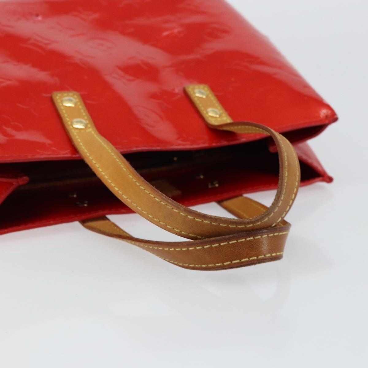LOUIS VUITTON Monogram Vernis Reade PM Hand Bag Red Rouge M91088 LV Auth bs30699