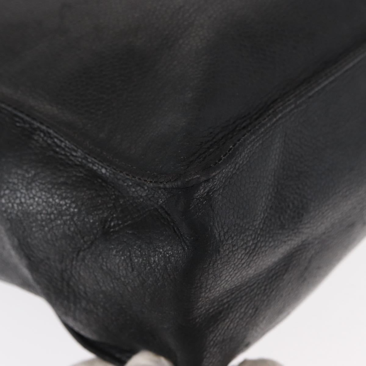 CHANEL COCO Mark Tote Bag Caviar Skin Black Gold CC Auth bs30707