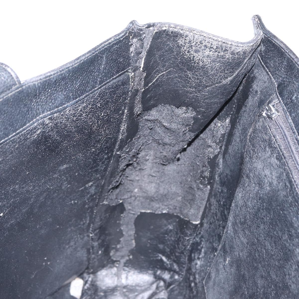 CHANEL COCO Mark Tote Bag Caviar Skin Black Gold CC Auth bs30707