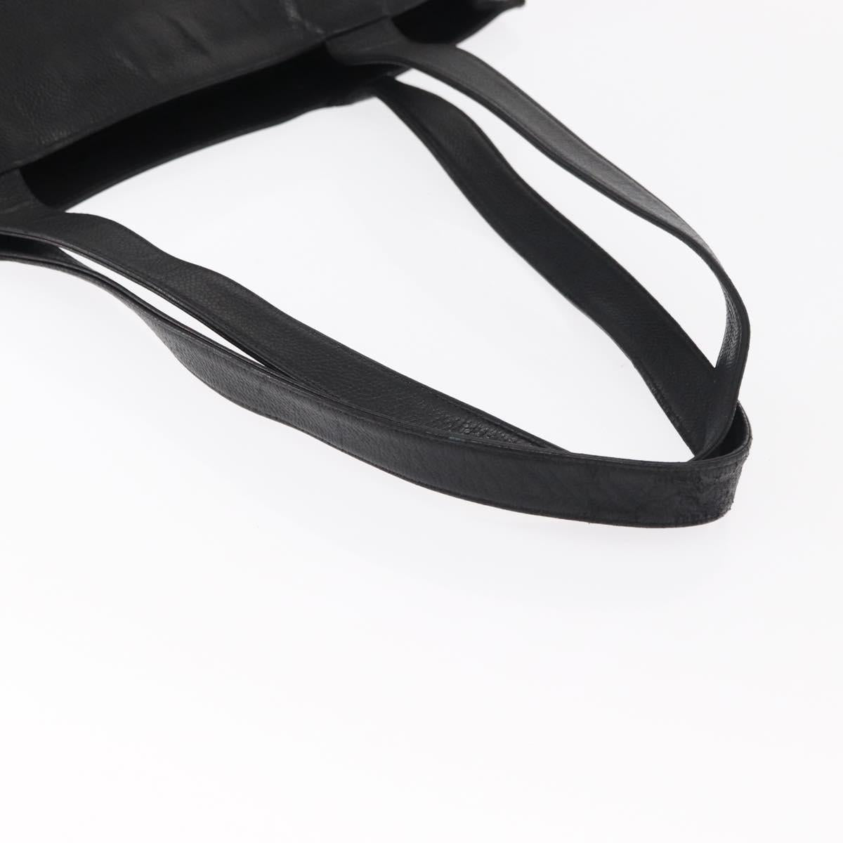 CHANEL COCO Mark Tote Bag Caviar Skin Black Gold CC Auth bs30707