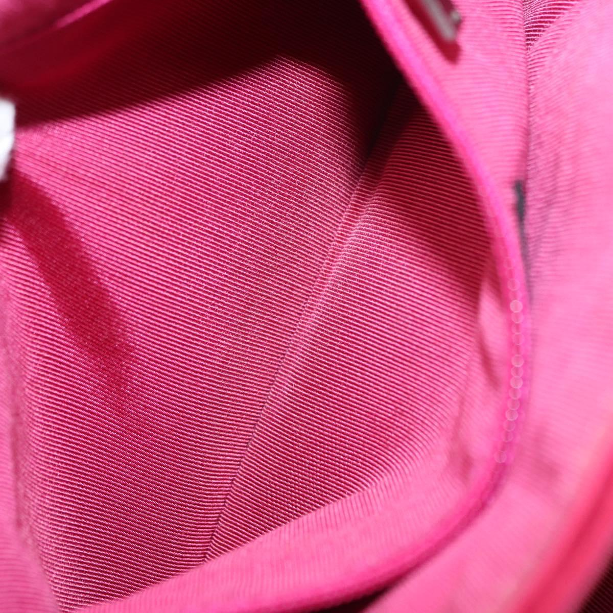 CHANEL Choco Bar Chain Hand Bag Lamb Skin Pink Silver CC Auth bs30713V