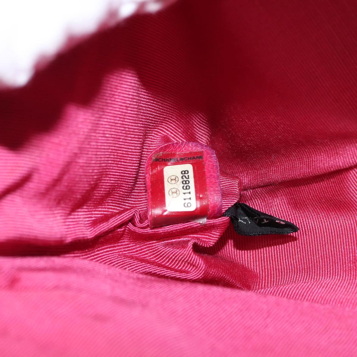 CHANEL Choco Bar Chain Hand Bag Lamb Skin Pink Silver CC Auth bs30713V