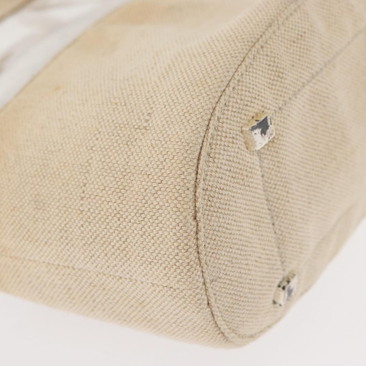 PRADA Hand Bag Vinyl Clear Beige Auth bs30723