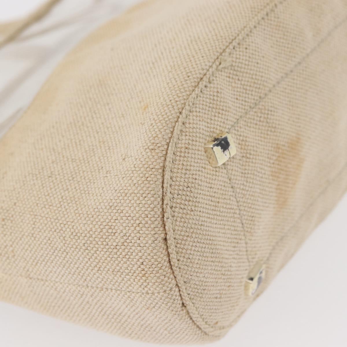 PRADA Hand Bag Vinyl Clear Beige Auth bs30723