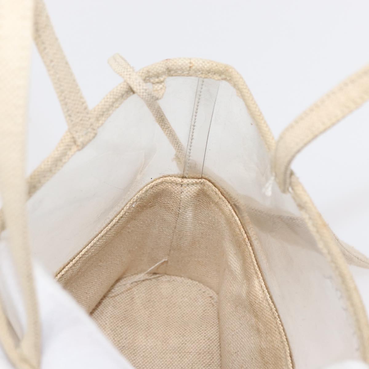 PRADA Hand Bag Vinyl Clear Beige Auth bs30723