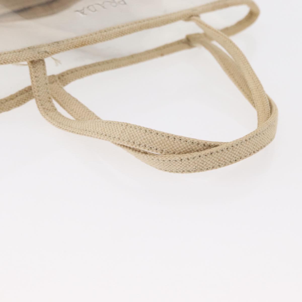 PRADA Hand Bag Vinyl Clear Beige Auth bs30723