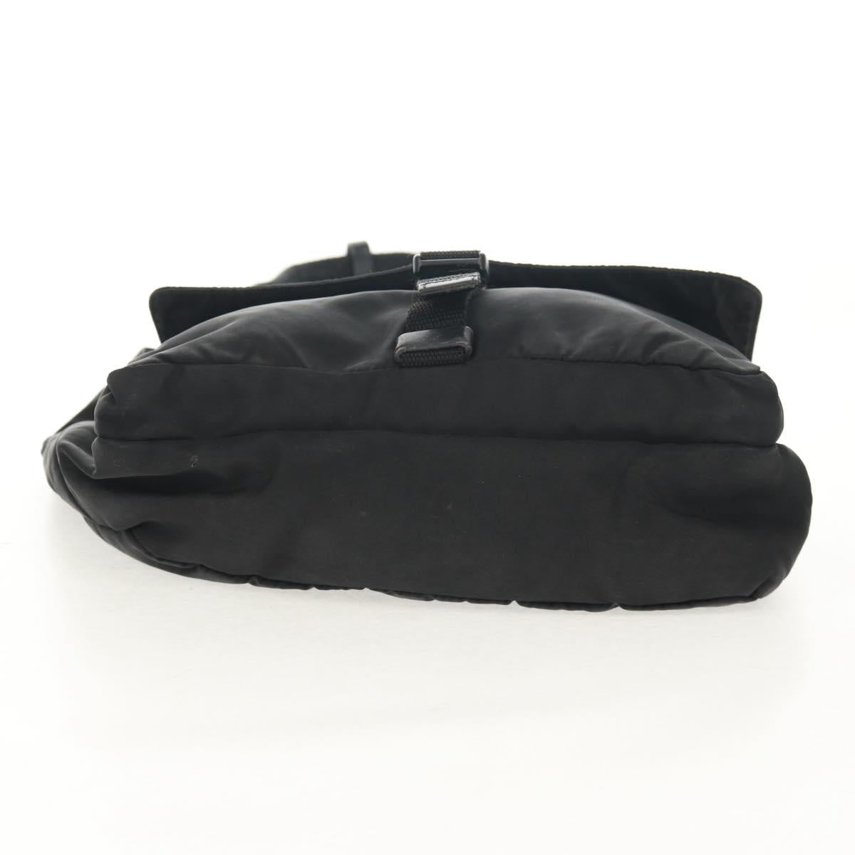 PRADA Shoulder Bag Nylon Black Silver Auth bs30726