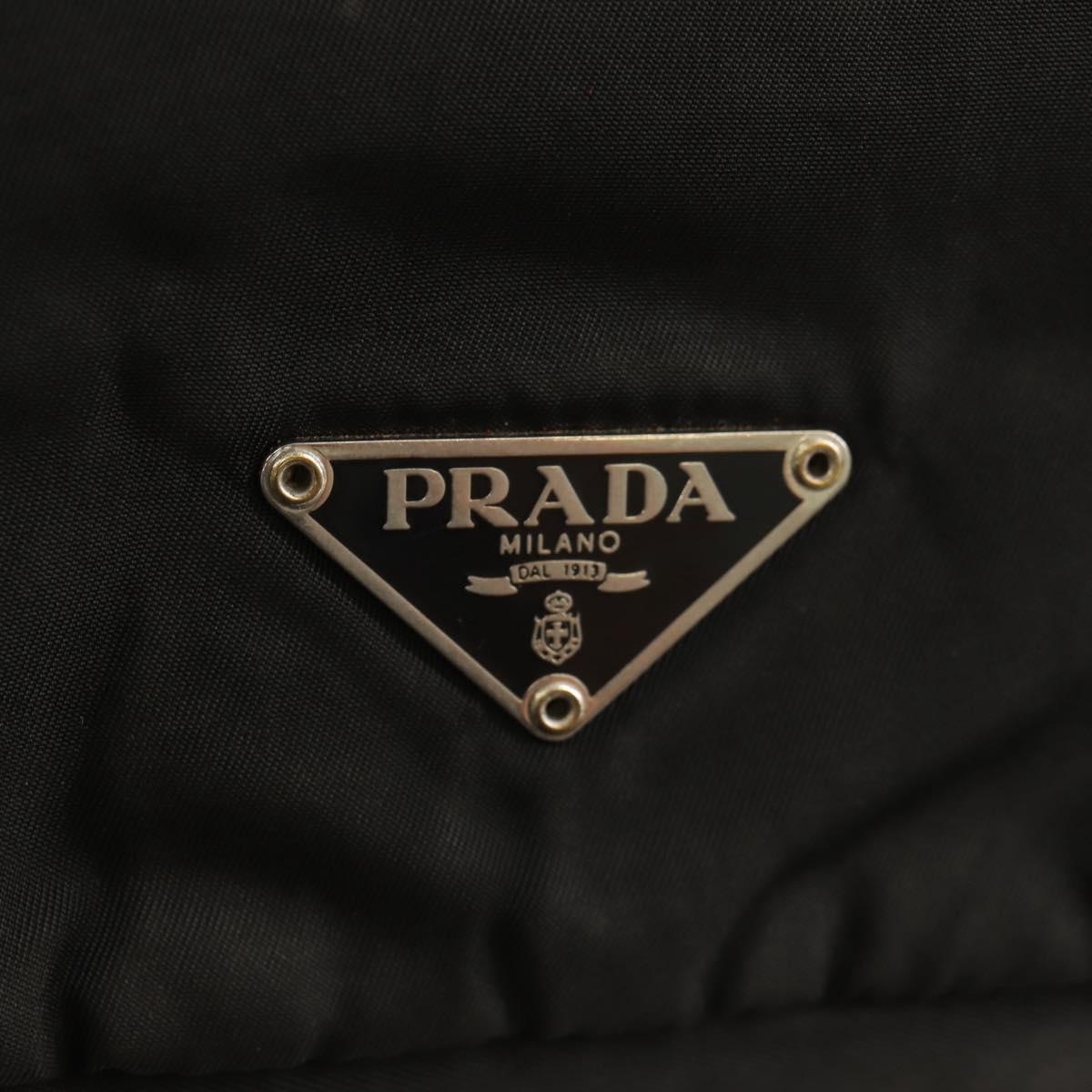 PRADA Shoulder Bag Nylon Black Silver Auth bs30726