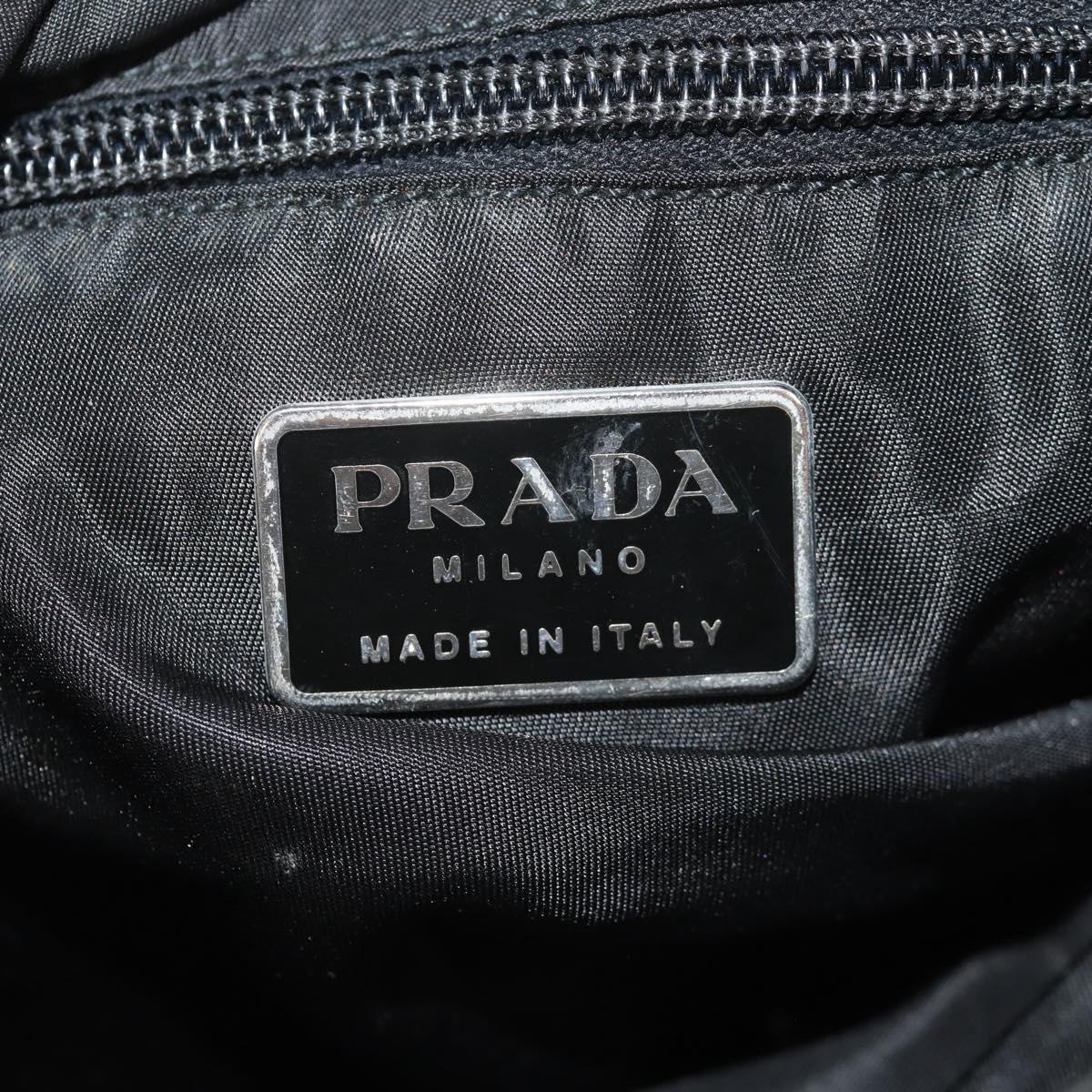 PRADA Shoulder Bag Nylon Black Silver Auth bs30726