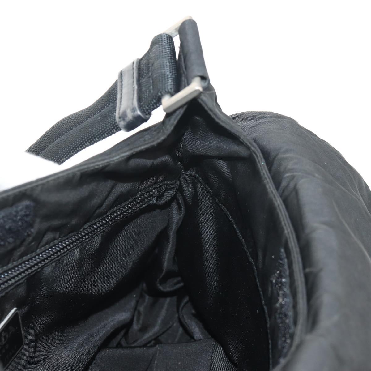 PRADA Shoulder Bag Nylon Black Silver Auth bs30726