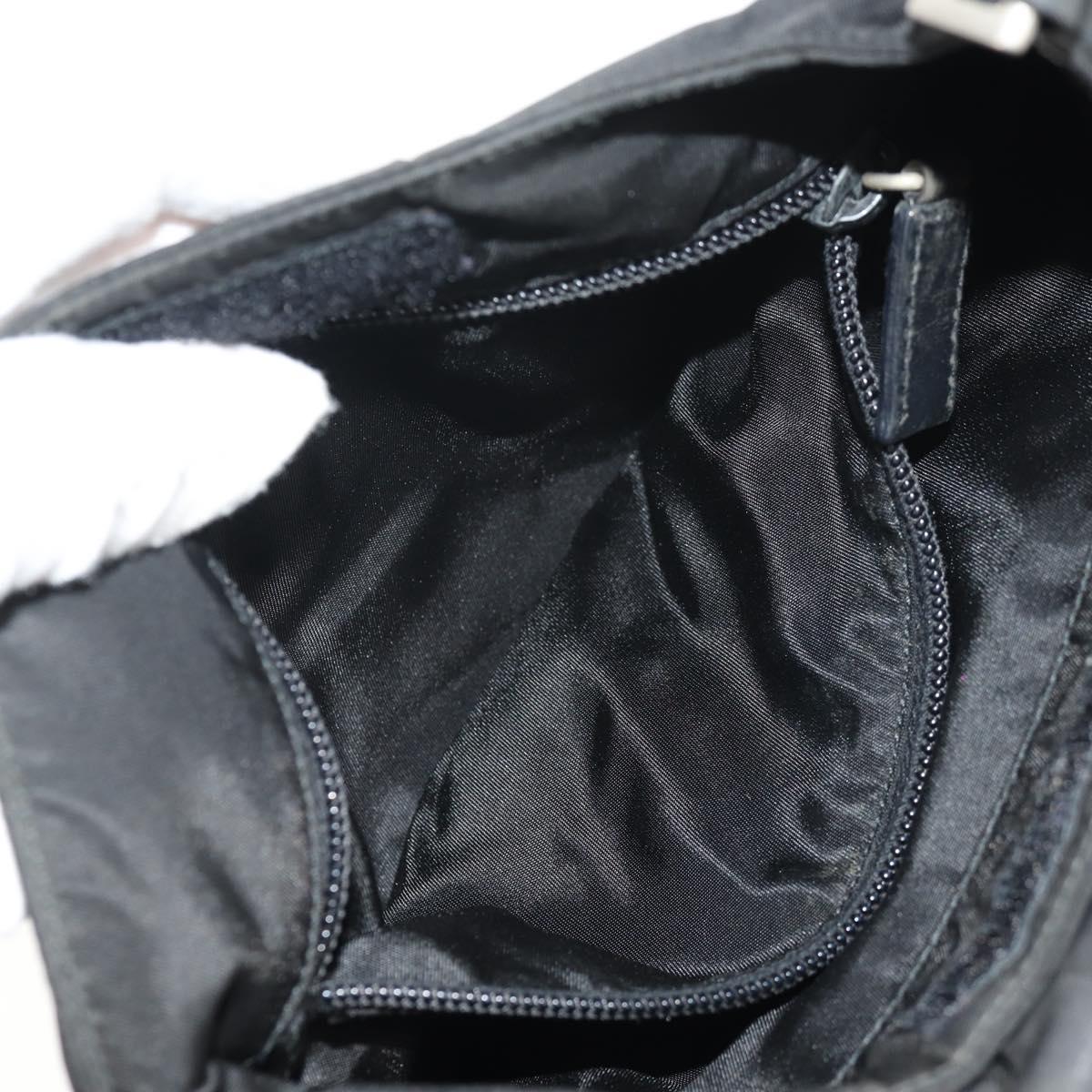 PRADA Shoulder Bag Nylon Black Silver Auth bs30726