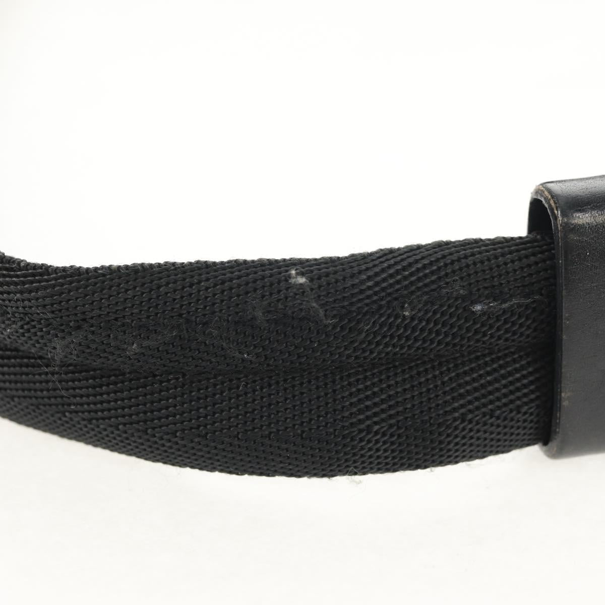 PRADA Shoulder Bag Nylon Black Silver Auth bs30726