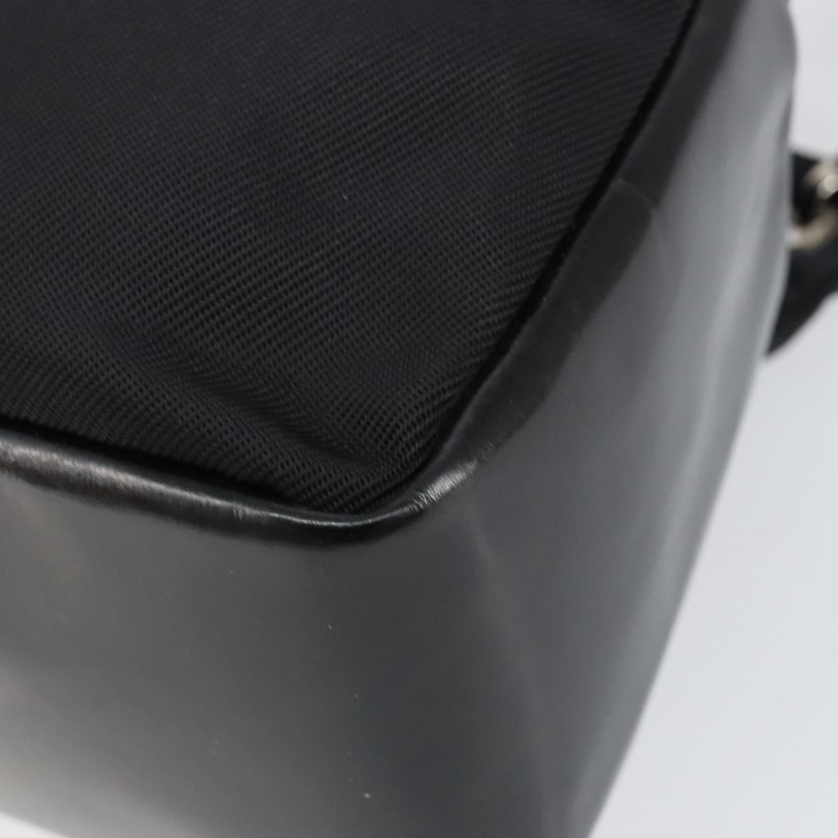 GUCCI Bamboo Hand Bag Leather Black Silver 000 0575 Auth bs30743