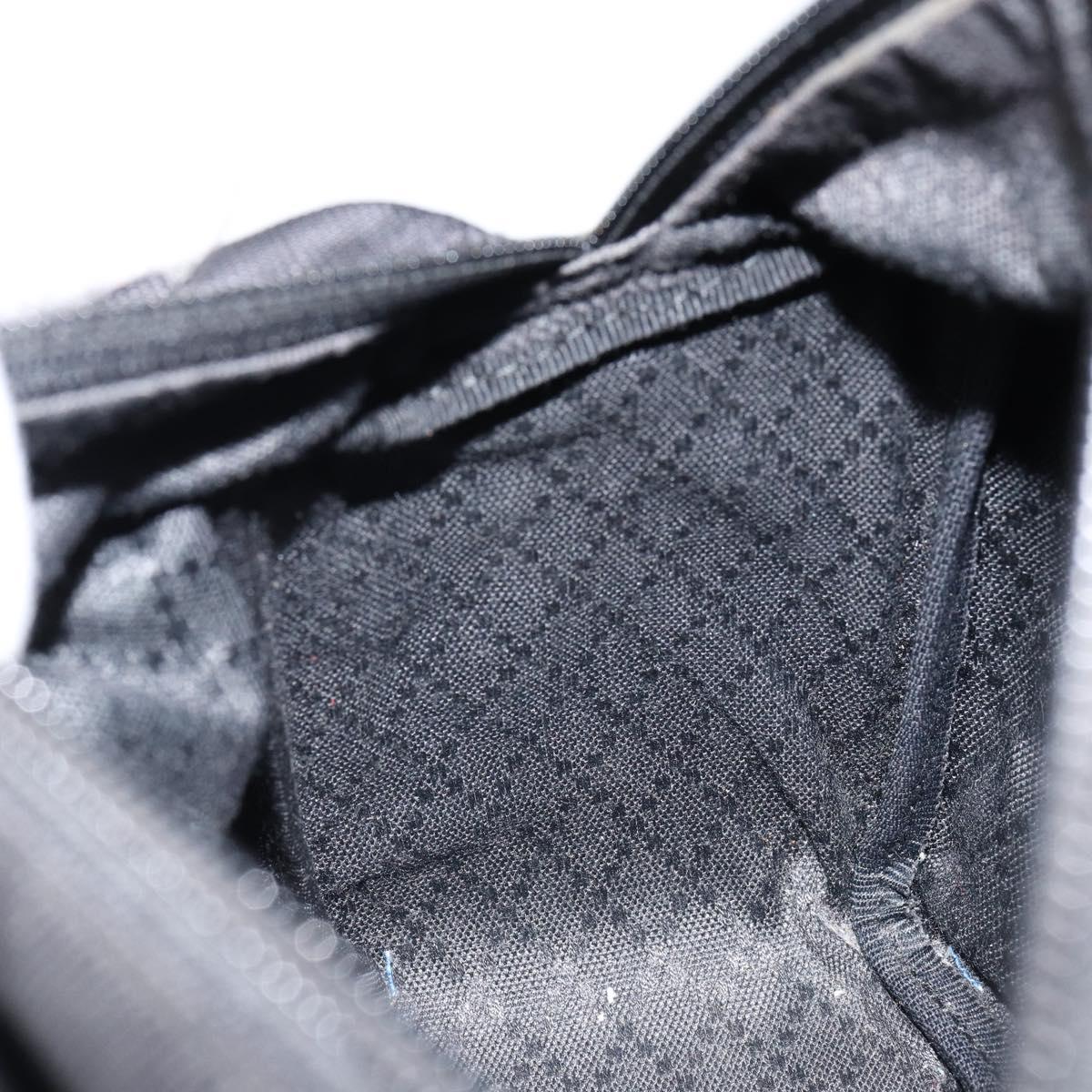 GUCCI Bamboo Hand Bag Leather Black Silver 000 0575 Auth bs30743