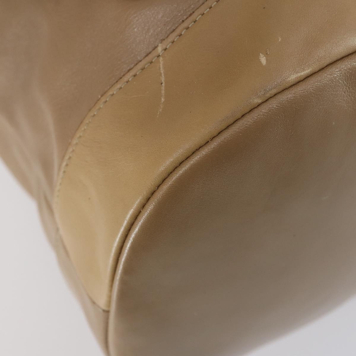 GUCCI Bamboo Backpack Leather Beige Gold 003 2855 0043 0 Auth bs30754