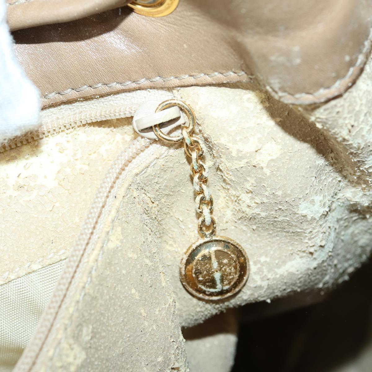 GUCCI Bamboo Backpack Leather Beige Gold 003 2855 0043 0 Auth bs30754