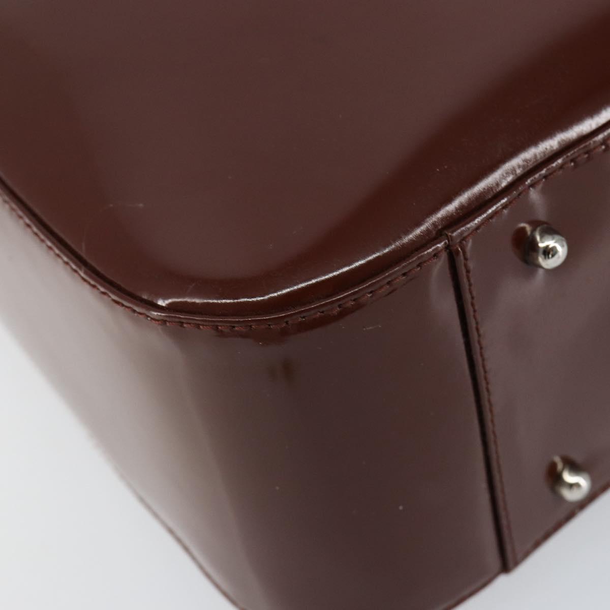 GUCCI Hand Bag Patent leather 2way Brown Gold 000 1013 0504 Auth bs30757