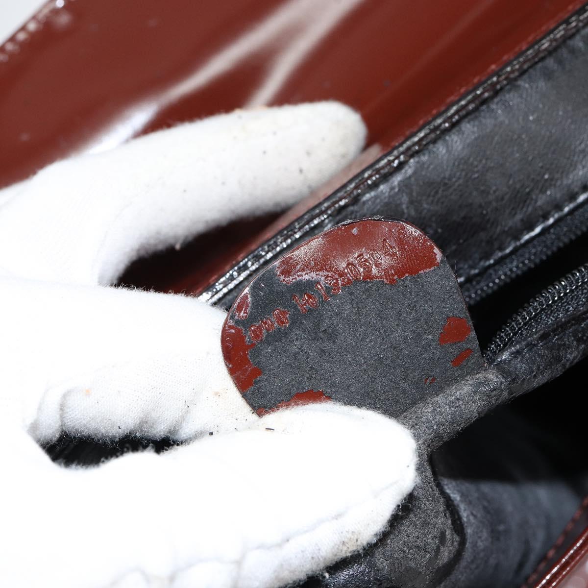 GUCCI Hand Bag Patent leather 2way Brown Gold 000 1013 0504 Auth bs30757