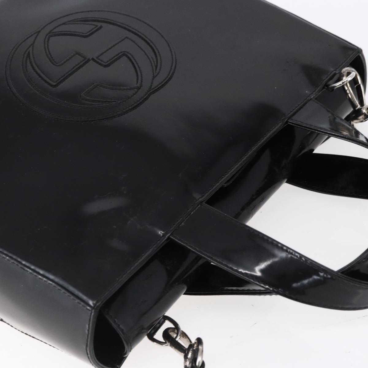 GUCCI Soho Hand Bag Patent leather Black 000 1013 0504 Auth bs30758