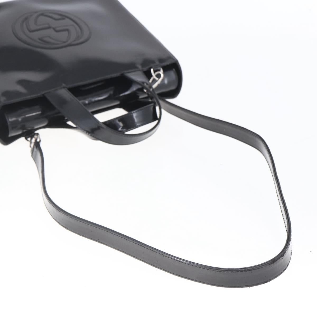 GUCCI Soho Hand Bag Patent leather Black 000 1013 0504 Auth bs30758