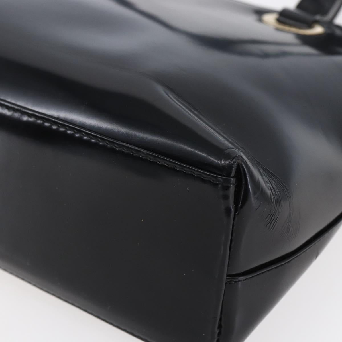 GUCCI Shoulder Bag Patent leather Black Gold 002 2058 0480 0 Auth bs30759