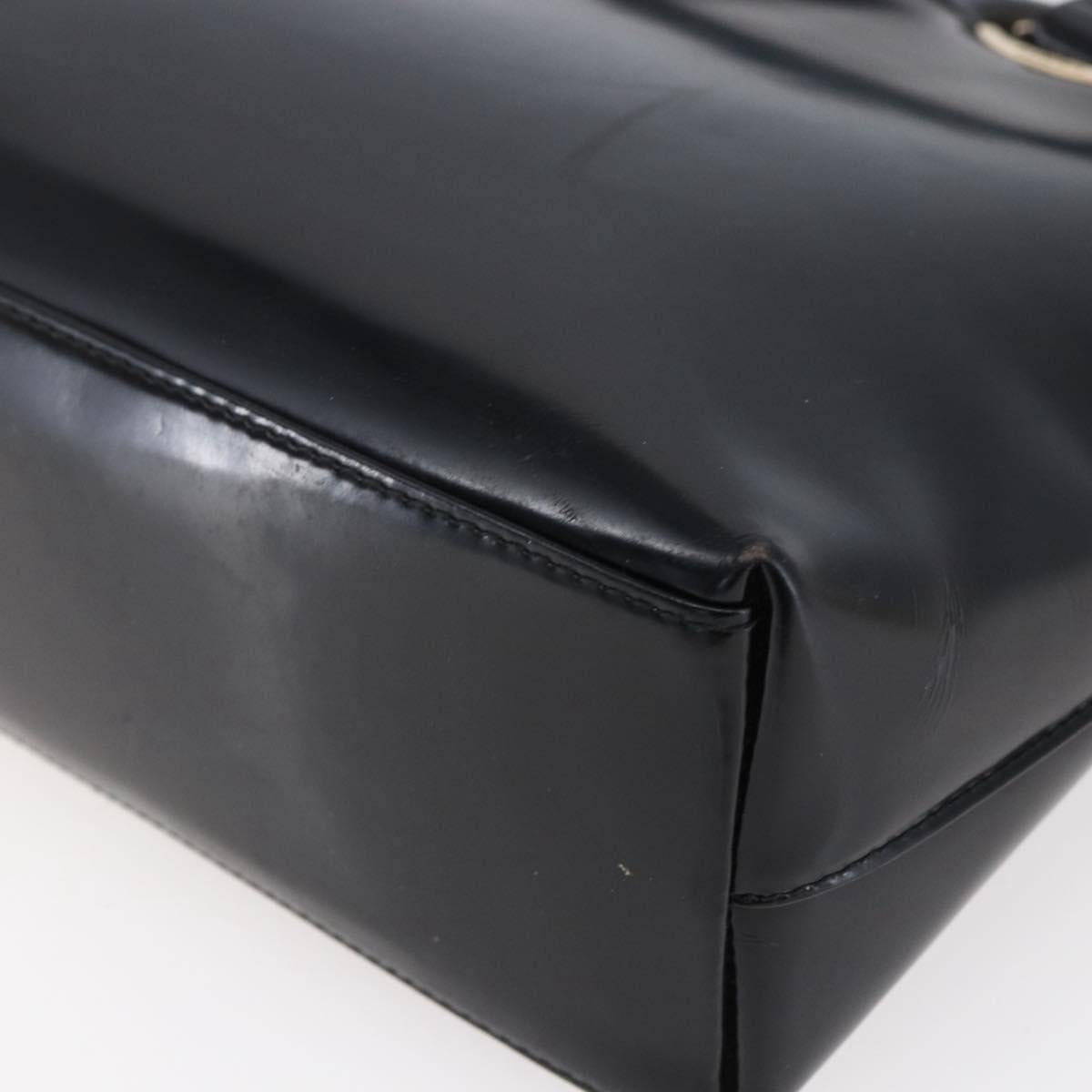 GUCCI Shoulder Bag Patent leather Black Gold 002 2058 0480 0 Auth bs30759