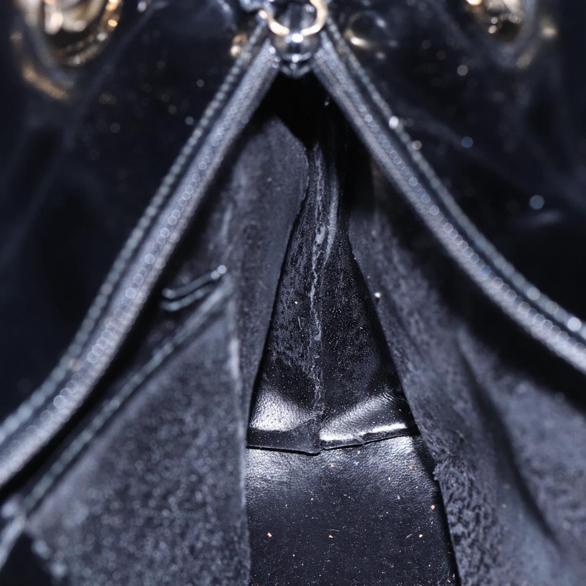 GUCCI Shoulder Bag Patent leather Black Gold 002 2058 0480 0 Auth bs30759