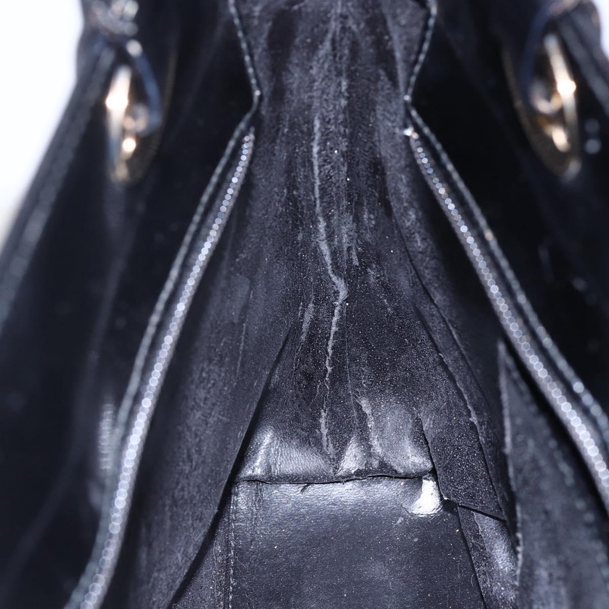 GUCCI Shoulder Bag Patent leather Black Gold 002 2058 0480 0 Auth bs30759