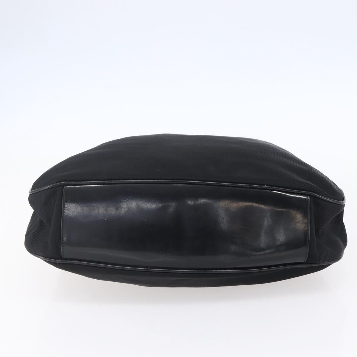 GUCCI Bamboo Hand Bag Nylon Black Silver 001 1998 1577 Auth bs30760