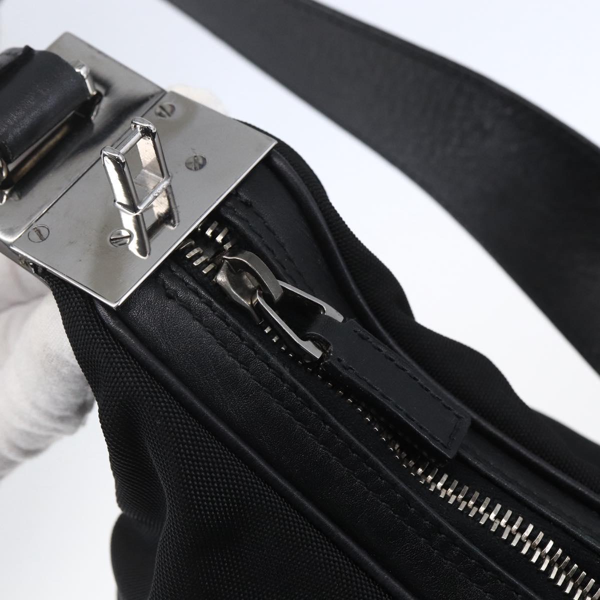 GUCCI Shoulder Bag Nylon Black Silver 001 3341 Auth bs30761