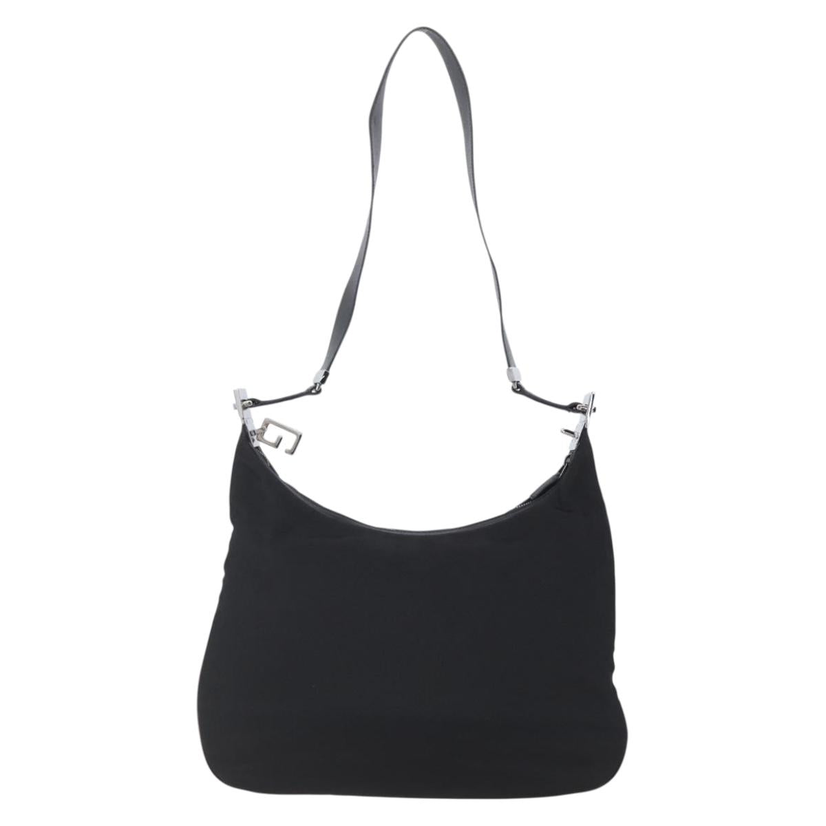 GUCCI Shoulder Bag Nylon Black Silver 001 3341 Auth bs30761