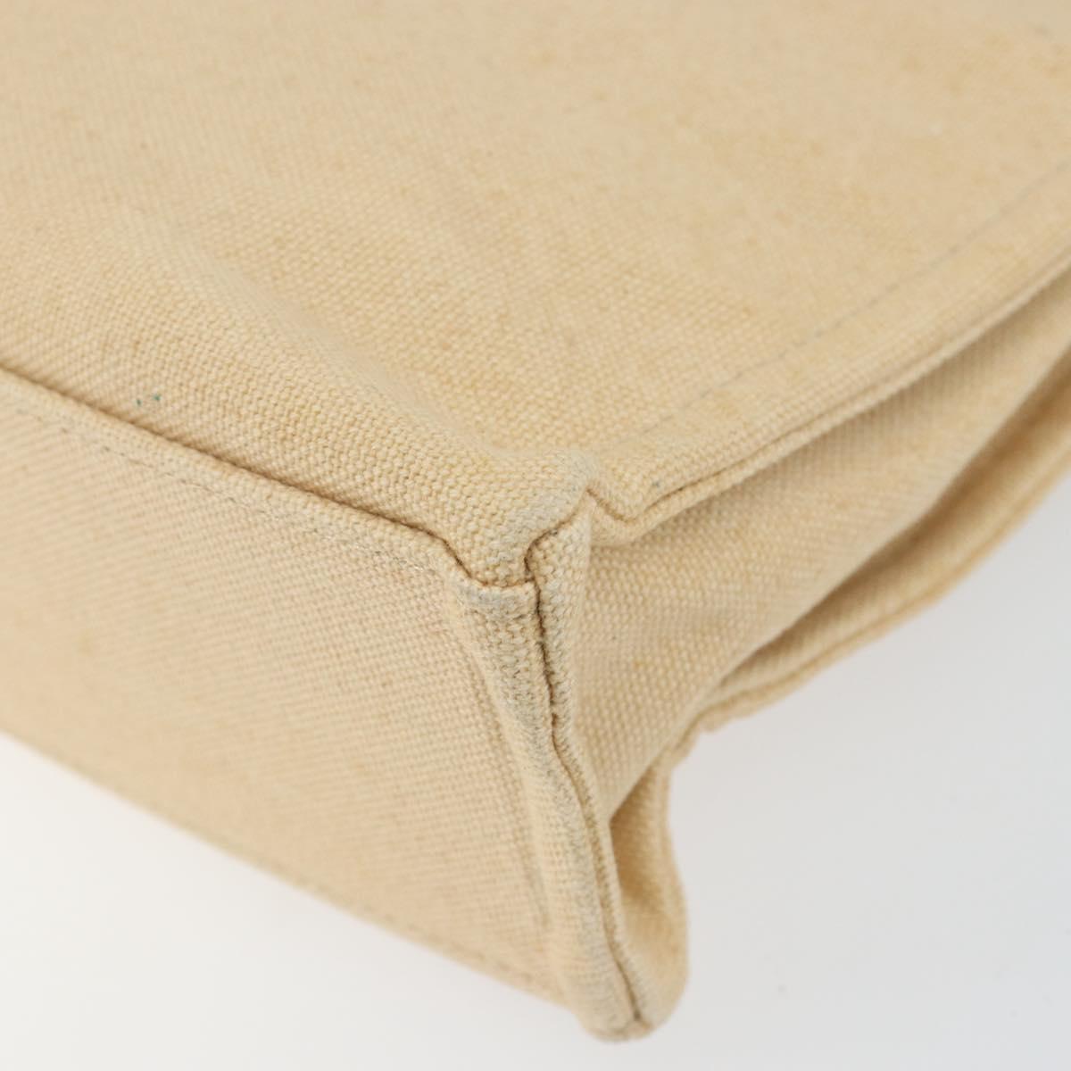 BURBERRY Nova Check Blue Label Tote Bag Nylon Beige Silver Auth bs30763