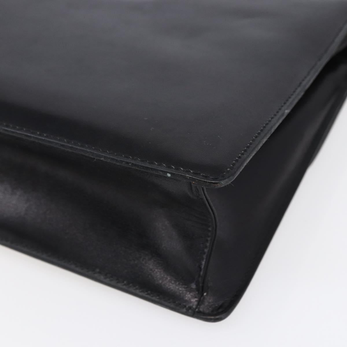 Burberrys Nova Check Shoulder Bag Leather Black Gold Auth bs30769