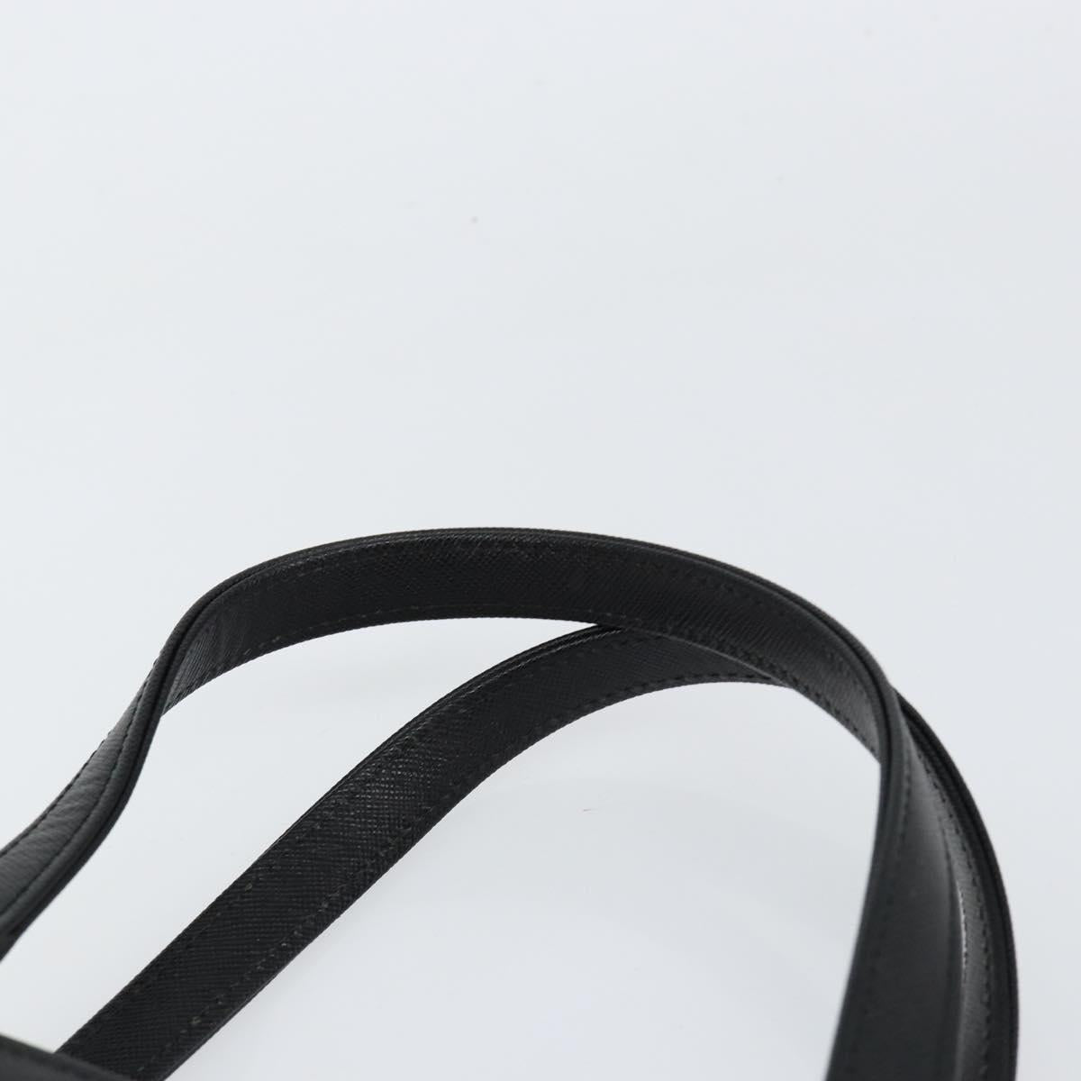 BURBERRY Hand Bag Leather Black Gold Auth bs30770