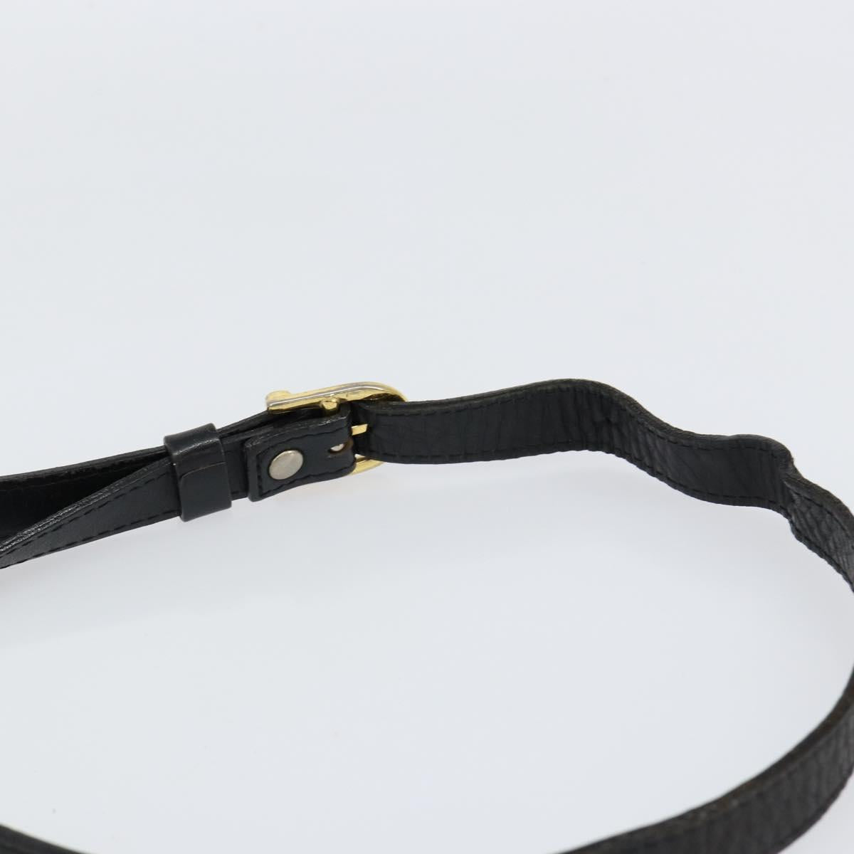 Burberrys Nova Check Shoulder Bag Leather Black Gold Auth bs30771