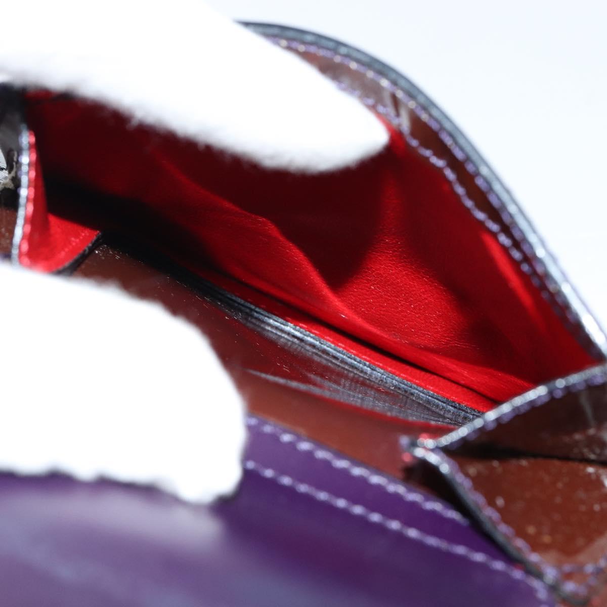 CELINE Macadam Canvas Hand Bag Enamel Brown Gold Auth bs30779