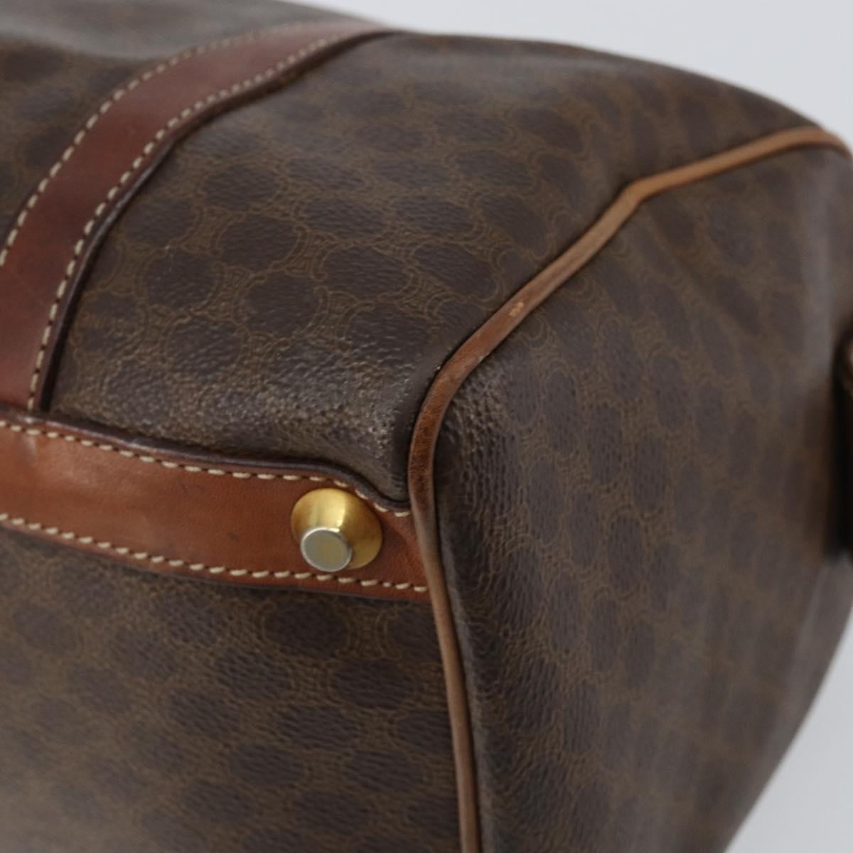 CELINE Macadam Canvas Hand Bag PVC Leather Beige Gold Auth bs30781