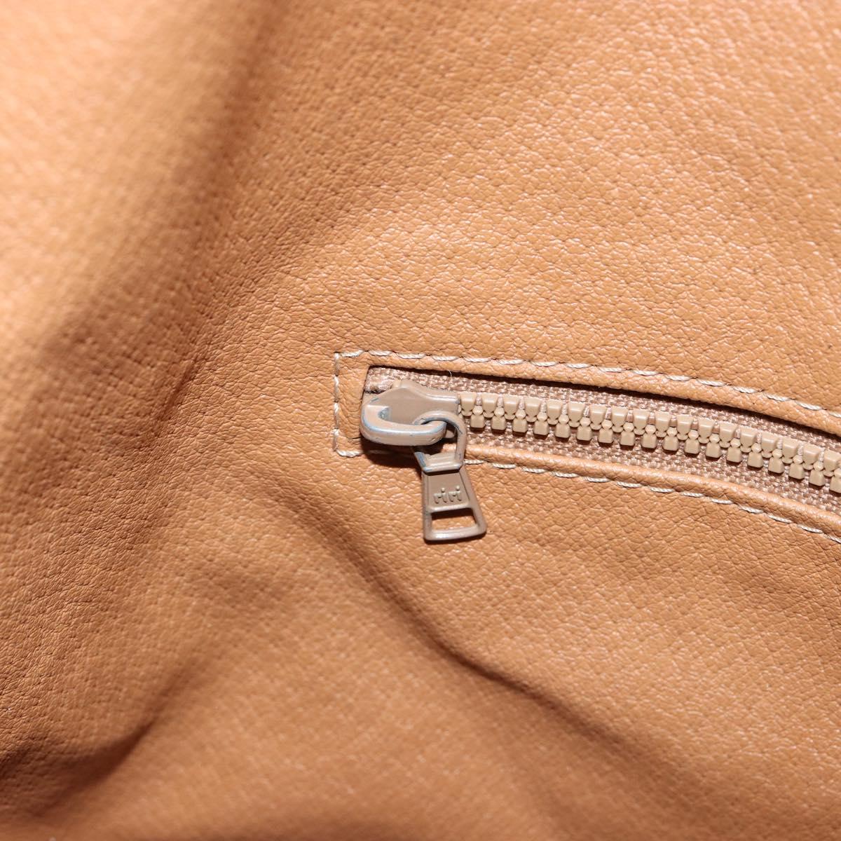 CELINE Macadam Canvas Shoulder Bag PVC Leather Brown Gold Auth bs30783