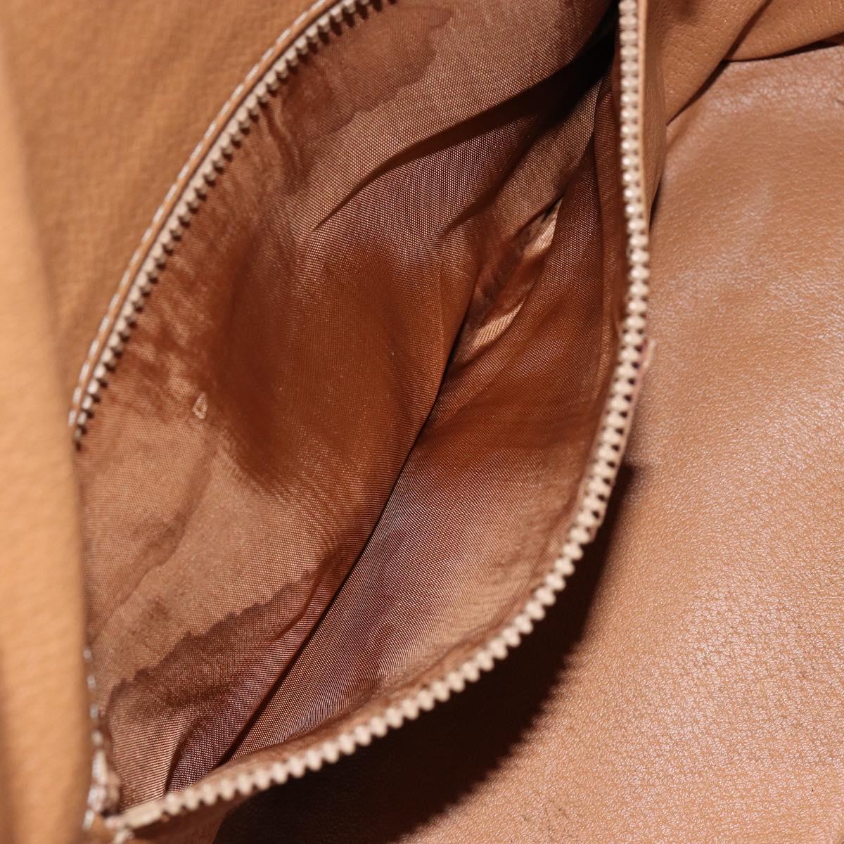 CELINE Macadam Canvas Shoulder Bag PVC Leather Brown Gold Auth bs30783