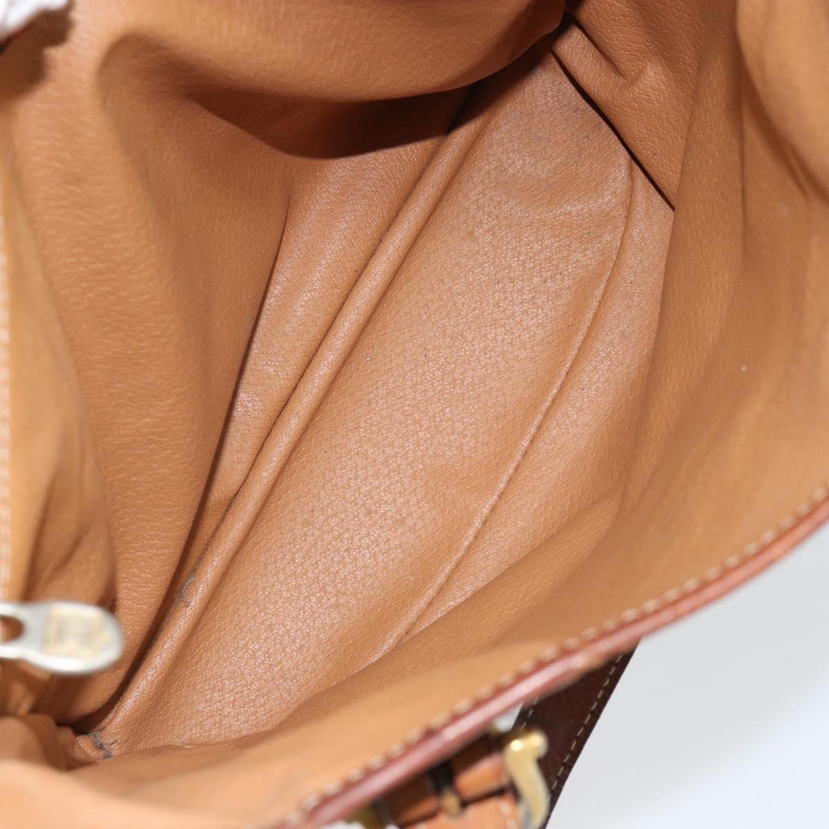 CELINE Macadam Canvas Tote Bag PVC Leather Brown Gold Auth bs30784