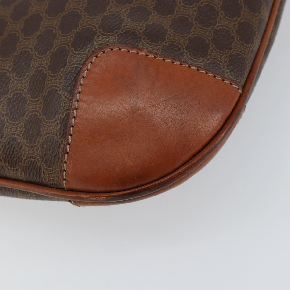 CELINE Macadam Canvas Tote Bag PVC Leather Brown Gold Auth bs30785