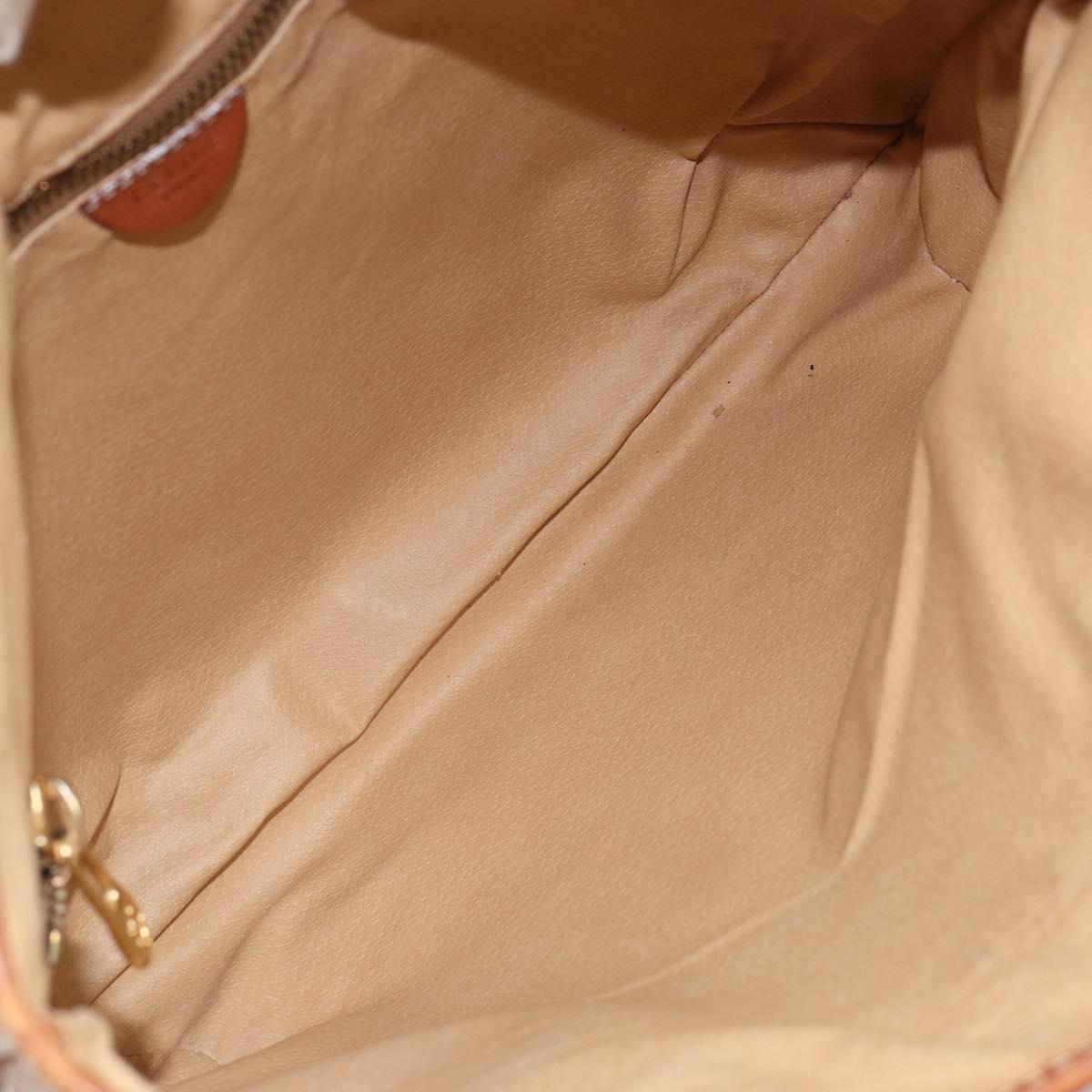 CELINE Macadam Canvas Tote Bag PVC Leather Brown Gold Auth bs30785