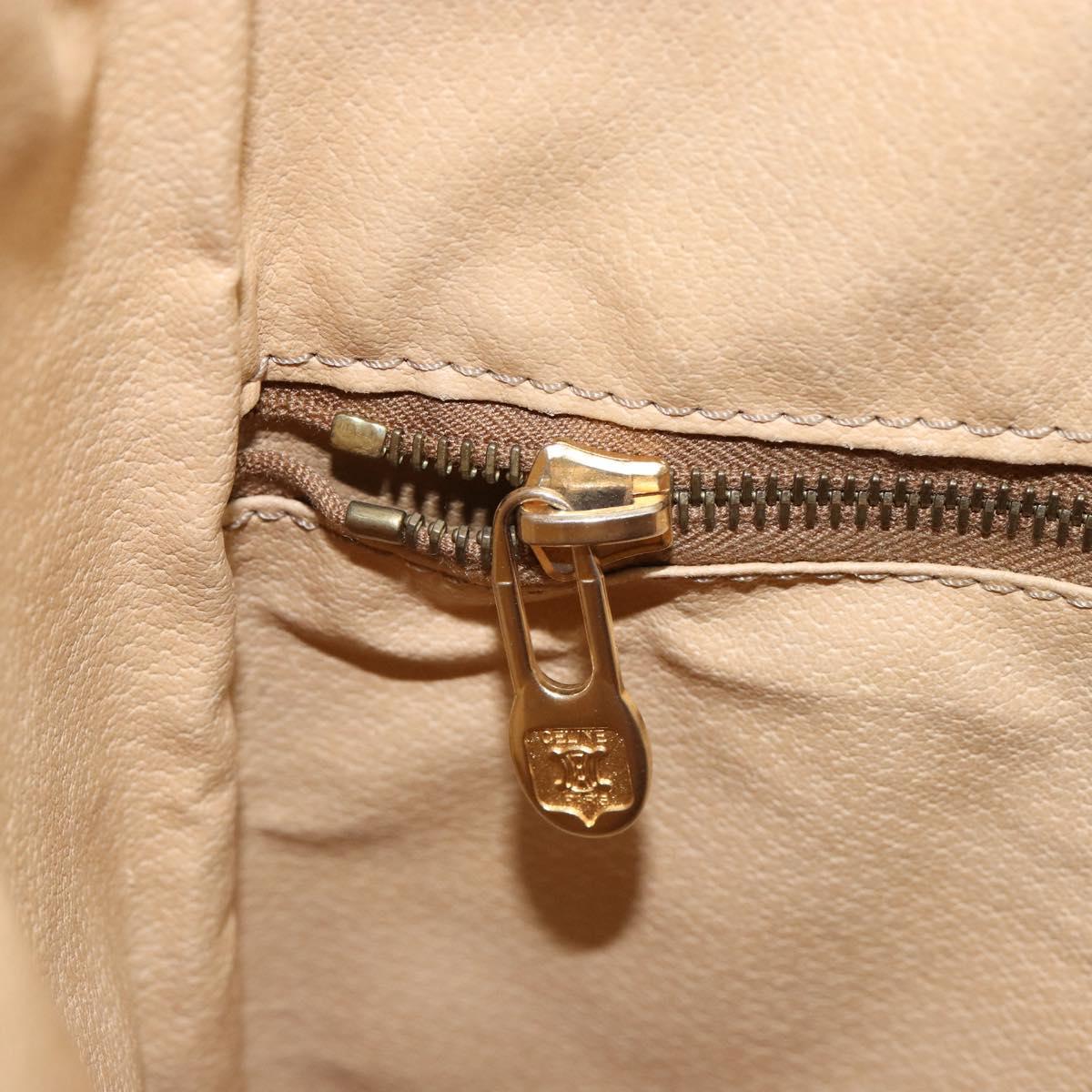 CELINE Macadam Canvas Tote Bag PVC Leather Brown Gold Auth bs30785