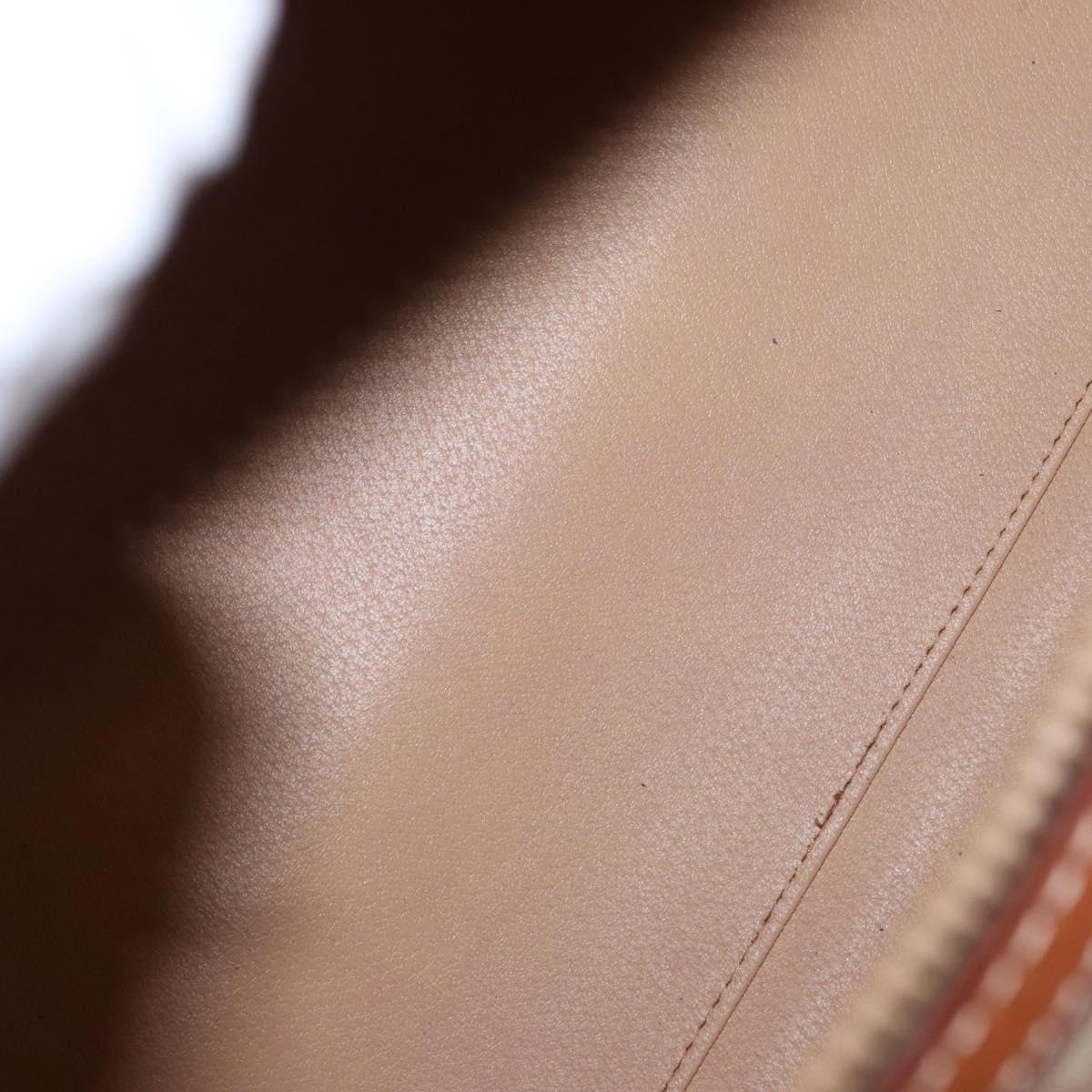 CELINE Macadam Canvas Boston Bag PVC Beige Gold Auth bs30786