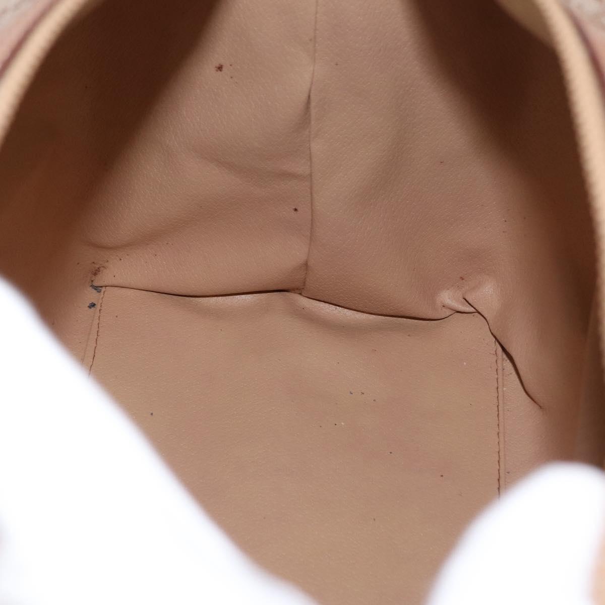 CELINE Macadam Canvas Boston Bag PVC Beige Gold Auth bs30786