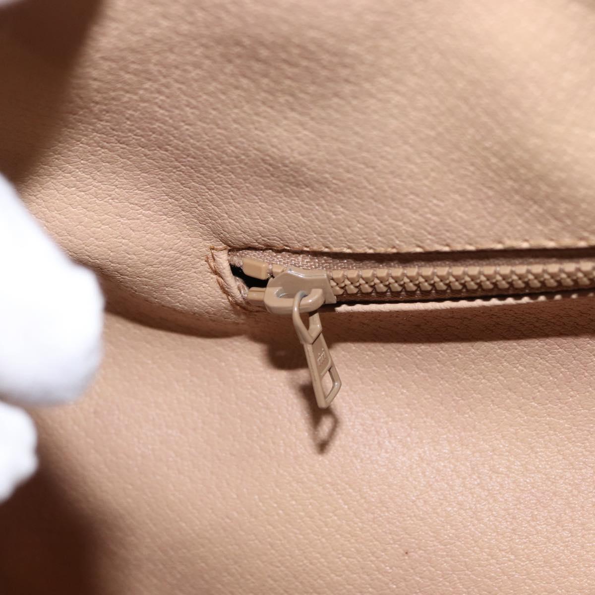 CELINE Macadam Canvas Boston Bag PVC Beige Gold Auth bs30786