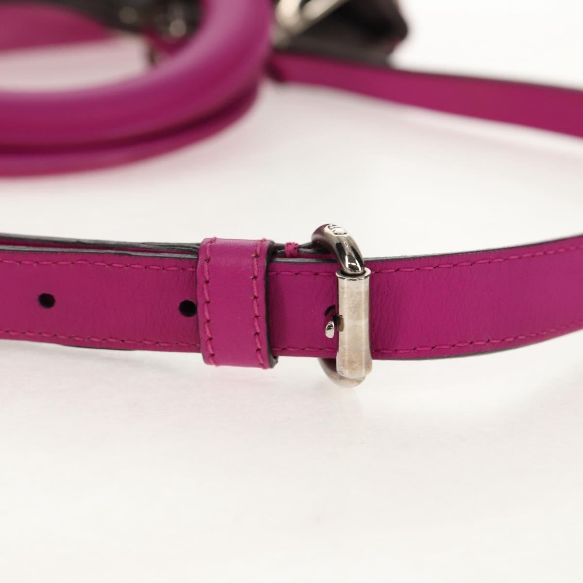 Christian Dior Diorissimo Hand Bag Leather 2way Purple Silver Auth bs30787