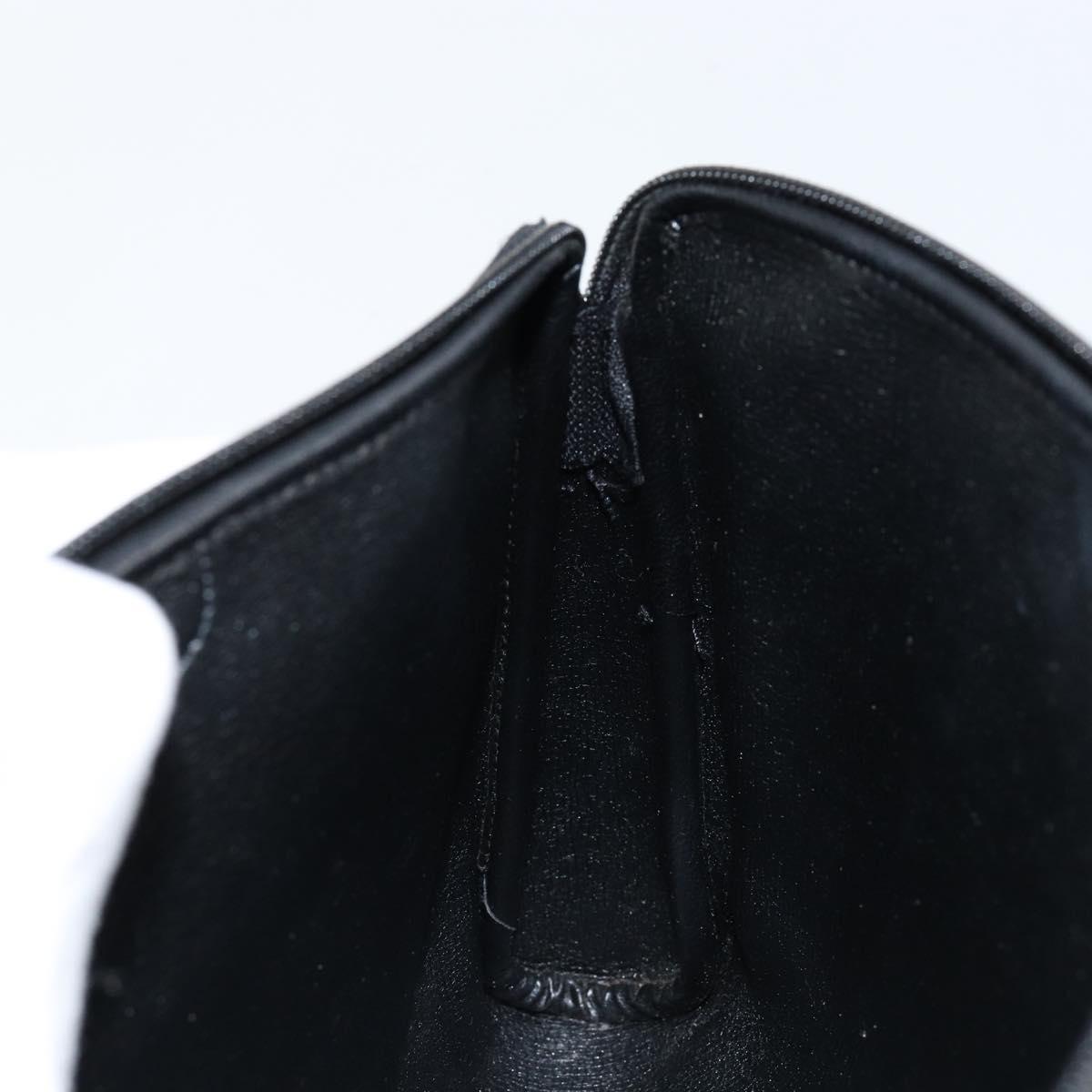 Christian Dior Trotter Canvas Clutch Bag Black Gold Auth bs30788