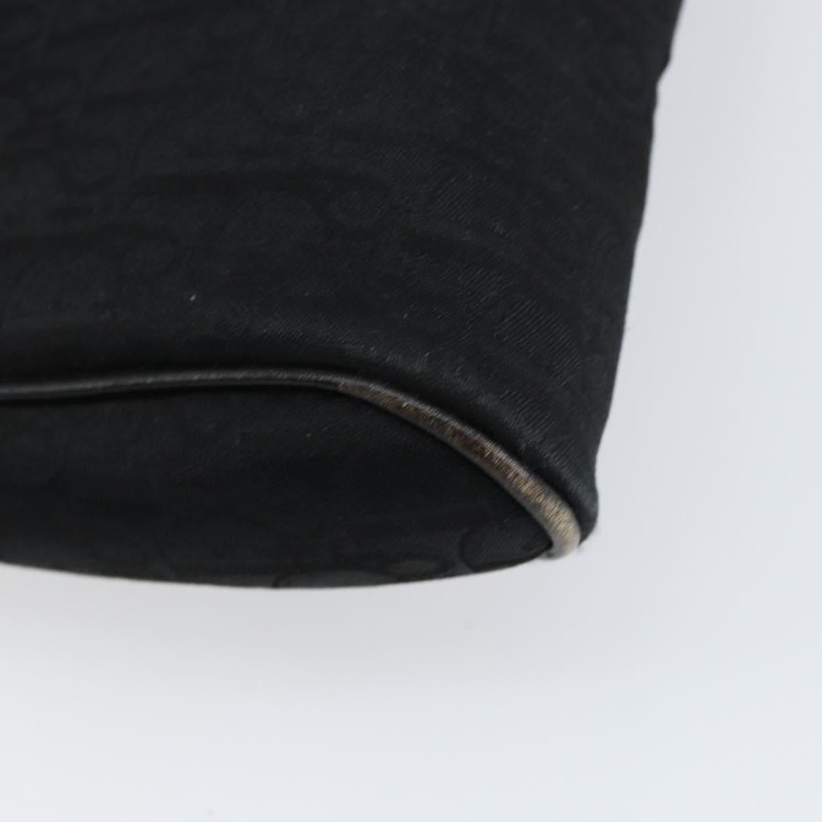 Christian Dior Trotter Canvas Clutch Bag Black Gold Auth bs30788